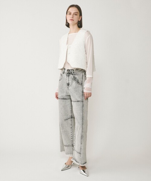 Diagram（ダイアグラム）の「シアーアセテートカットトップ（Tシャツ/カットソー・レディース・ブラック/オレンジ/ベージュ/ホワイト・36）」の6枚目の写真