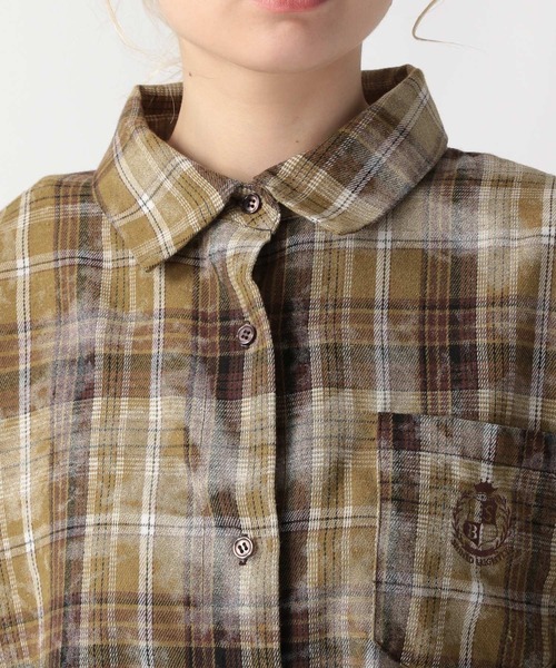 FOREVER 21（フォーエバー トゥエンティーワン）の「【2025SS】ヴィンテージライクチェックオーバーシャツ（シャツ/ブラウス・レディース・イエロー/ネイビー/グレー・FREE）」の8枚目の写真