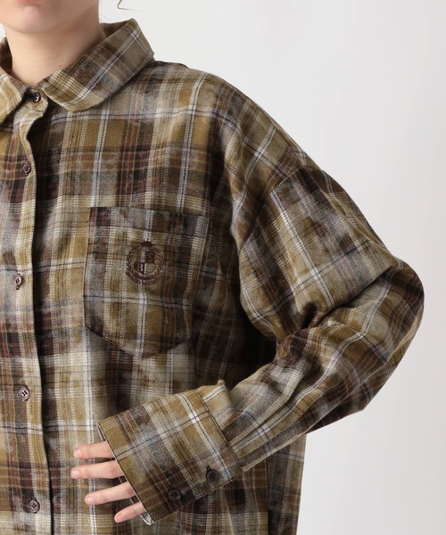 FOREVER 21（フォーエバー トゥエンティーワン）の「【2025SS】ヴィンテージライクチェックオーバーシャツ（シャツ/ブラウス・レディース・イエロー/ネイビー/グレー・FREE）」の9枚目の写真