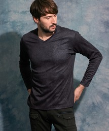 HIDEAWAYS NICOLE（ハイダウェイニコル）の「パイソン柄プリントVネックプルオーバー（Tシャツ/カットソー）」