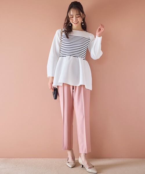 ANY SIS(エニィスィス)の「【洗える】スポンディッシュペプラム ニット(ニット/セーター・レディース・ブラック系2/ライトグリーン系/ネイビー系/ブルー系/オレンジ系/ホワイト系2・2)」の13枚目の写真