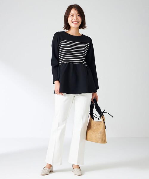 ANY SIS(エニィスィス)の「【洗える】スポンディッシュペプラム ニット(ニット/セーター・レディース・ブラック系2/ライトグリーン系/ネイビー系/ブルー系/オレンジ系/ホワイト系2・2)」の20枚目の写真