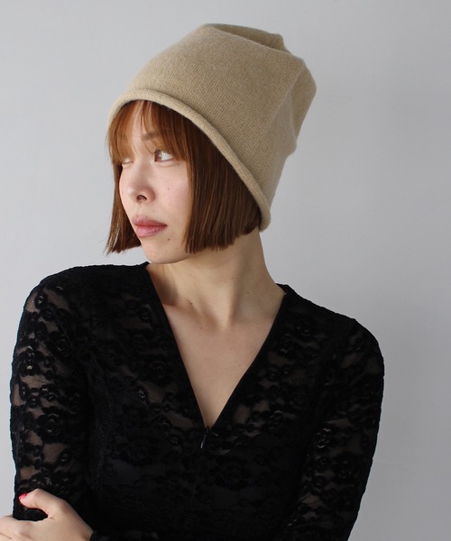 SANSeLF（サンセルフ）の「シンプルニットビーニー【SANSeLF】sana24a022（ニットキャップ/ビーニー・レディース・グレー/ライトベージュ/ブラック・FREE）」の3枚目の写真