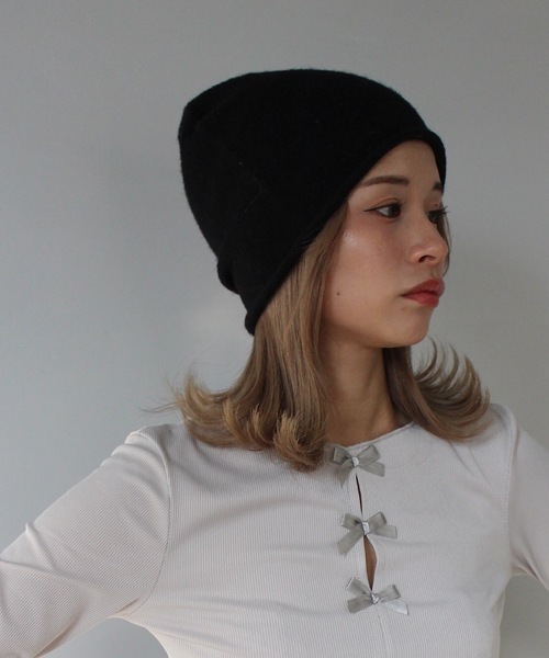 SANSeLF（サンセルフ）の「シンプルニットビーニー【SANSeLF】sana24a022（ニットキャップ/ビーニー・レディース・グレー/ライトベージュ/ブラック・FREE）」の10枚目の写真