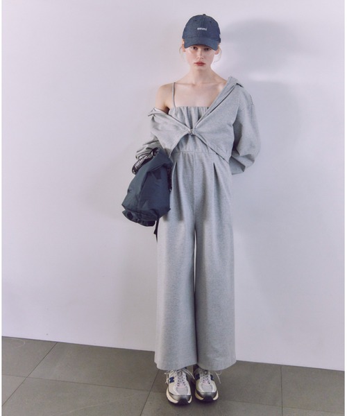 emmi（エミ）の「パーカー×ベアオールインワンセット（つなぎ/オールインワン・レディース・ブラック/ライトベージュ/グレー・0/1）」の3枚目の写真