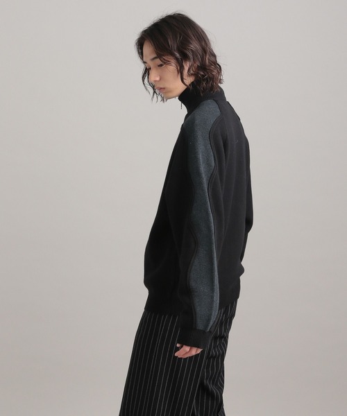 TASTE by Knit(テイストバイニット)の「【TASTE by Knit】Wave line track jacket(カーディガン/ボレロ・メンズ・ブラウン/ブラック・M/S)」の10枚目の写真