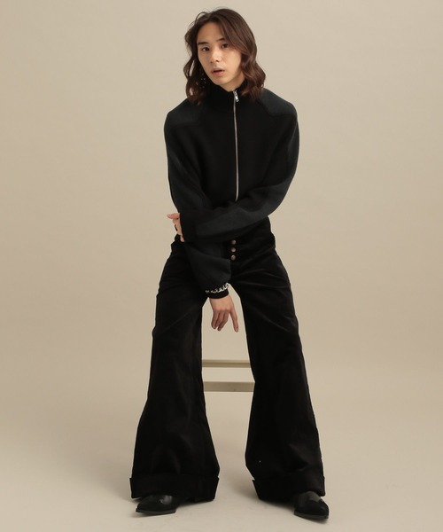 TASTE by Knit(テイストバイニット)の「【TASTE by Knit】Wave line track jacket(カーディガン/ボレロ・メンズ・ブラウン/ブラック・M/S)」の13枚目の写真