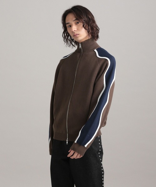 TASTE by Knit(テイストバイニット)の「【TASTE by Knit】Wave line track jacket(カーディガン/ボレロ・メンズ・ブラウン/ブラック・M/S)」の21枚目の写真