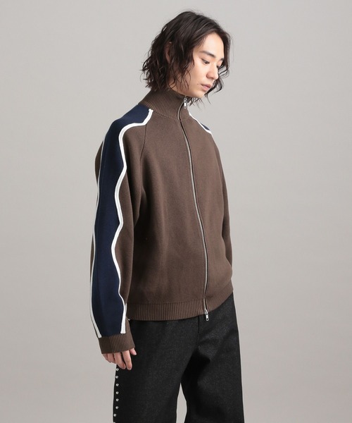 TASTE by Knit(テイストバイニット)の「【TASTE by Knit】Wave line track jacket(カーディガン/ボレロ・メンズ・ブラウン/ブラック・M/S)」の22枚目の写真