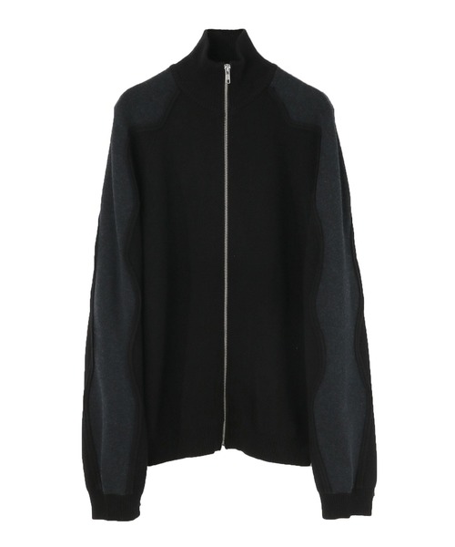 TASTE by Knit(テイストバイニット)の「【TASTE by Knit】Wave line track jacket(カーディガン/ボレロ・メンズ・ブラウン/ブラック・M/S)」の6枚目の写真