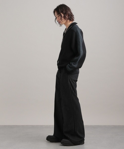 TASTE by Knit(テイストバイニット)の「【TASTE by Knit】Wave line track jacket(カーディガン/ボレロ・メンズ・ブラウン/ブラック・M/S)」の7枚目の写真