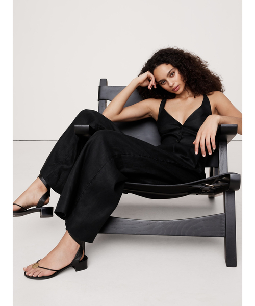2着セット Banana Republic Sirolo リネン パンツ ハイライズ リネン ワイドレッグ パンツ（その他パンツ