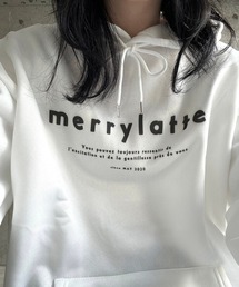 merrylatteプリントパーカー