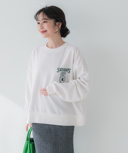 coca（coca）（コカ）の「裏毛オーバーサイズアソートロゴスウェット（スウェット・レディース・ネイビー/グリーン/ライトグレー/ホワイト・S/L/M）」の16枚目の写真