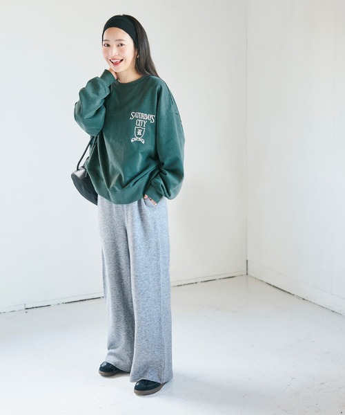 coca（coca）（コカ）の「裏毛オーバーサイズアソートロゴスウェット（スウェット・レディース・ネイビー/グリーン/ライトグレー/ホワイト・S/L/M）」の21枚目の写真