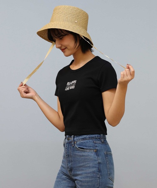 BILLABONG(ビラボン)の「BILLABONG/ビラボン ミニTシャツ BF013-U01(Tシャツ/カットソー・レディース・パープル/ブラック×ホワイト/ホワイト×ブラック・L/M)」の2枚目の写真