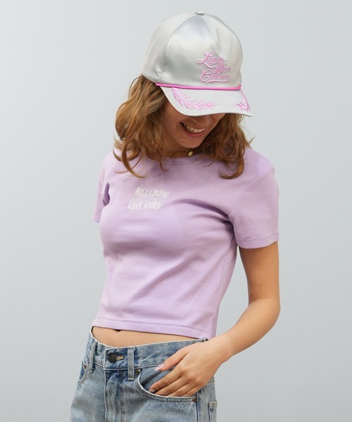 BILLABONG(ビラボン)の「BILLABONG/ビラボン ミニTシャツ BF013-U01(Tシャツ/カットソー・レディース・パープル/ブラック×ホワイト/ホワイト×ブラック・L/M)」の3枚目の写真