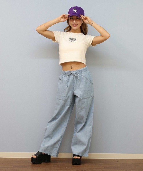 BILLABONG(ビラボン)の「BILLABONG/ビラボン ミニTシャツ BF013-U01(Tシャツ/カットソー・レディース・パープル/ブラック×ホワイト/ホワイト×ブラック・L/M)」の5枚目の写真
