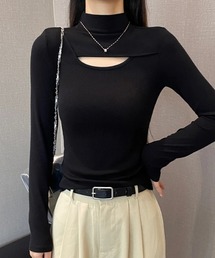 レイヤードモックネックカットソー