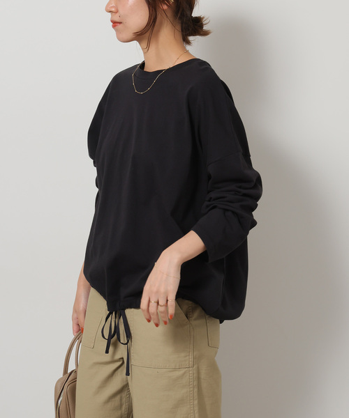 JOURNAL STANDARD relume（ジャーナルスタンダード　レリューム）の「《追加》ギャザーヘムロングスリーブ（Tシャツ/カットソー・レディース・ホワイト/ライトグレー/ブラック/ベージュ系その他・FREE）」の2枚目の写真