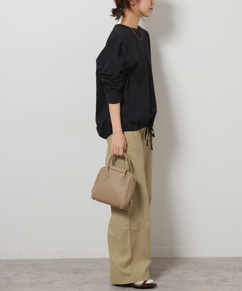 JOURNAL STANDARD relume（ジャーナルスタンダード　レリューム）の「《追加》ギャザーヘムロングスリーブ（Tシャツ/カットソー・レディース・ホワイト/ライトグレー/ブラック/ベージュ系その他・FREE）」の6枚目の写真