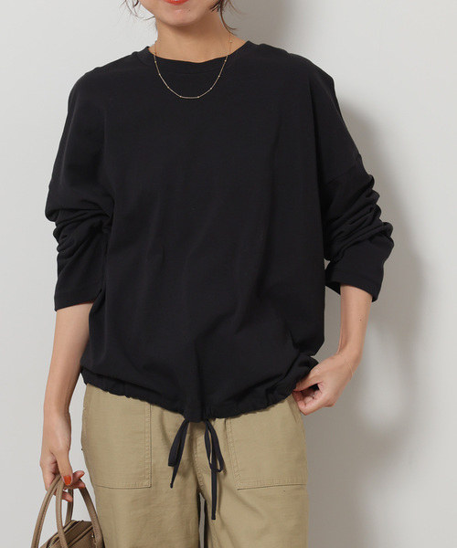 JOURNAL STANDARD relume（ジャーナルスタンダード　レリューム）の「《追加》ギャザーヘムロングスリーブ（Tシャツ/カットソー・レディース・ホワイト/ライトグレー/ブラック/ベージュ系その他・FREE）」の8枚目の写真