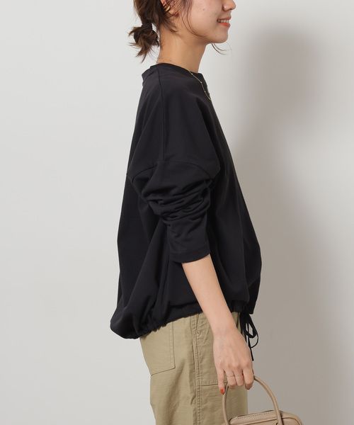 JOURNAL STANDARD relume（ジャーナルスタンダード　レリューム）の「《追加》ギャザーヘムロングスリーブ（Tシャツ/カットソー・レディース・ホワイト/ライトグレー/ブラック/ベージュ系その他・FREE）」の9枚目の写真