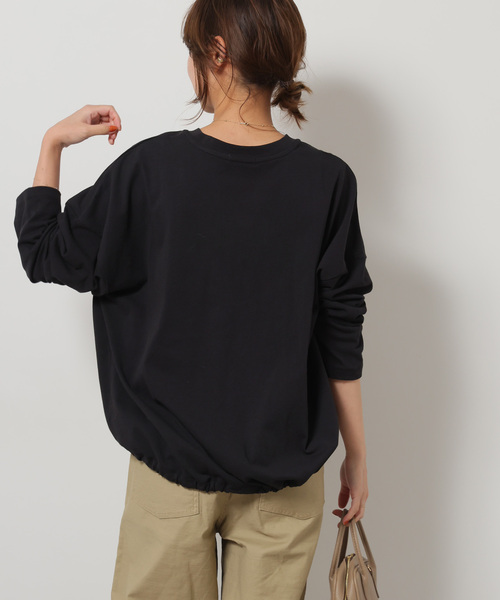 JOURNAL STANDARD relume（ジャーナルスタンダード　レリューム）の「《追加》ギャザーヘムロングスリーブ（Tシャツ/カットソー・レディース・ホワイト/ライトグレー/ブラック/ベージュ系その他・FREE）」の10枚目の写真