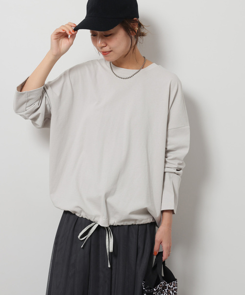 JOURNAL STANDARD relume（ジャーナルスタンダード　レリューム）の「《追加》ギャザーヘムロングスリーブ（Tシャツ/カットソー・レディース・ホワイト/ライトグレー/ブラック/ベージュ系その他・FREE）」の16枚目の写真