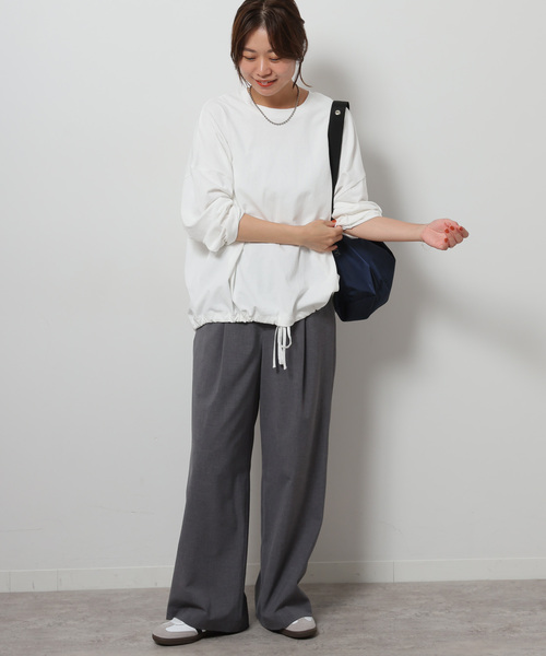 JOURNAL STANDARD relume（ジャーナルスタンダード　レリューム）の「《追加》ギャザーヘムロングスリーブ（Tシャツ/カットソー・レディース・ホワイト/ライトグレー/ブラック/ベージュ系その他・FREE）」の22枚目の写真
