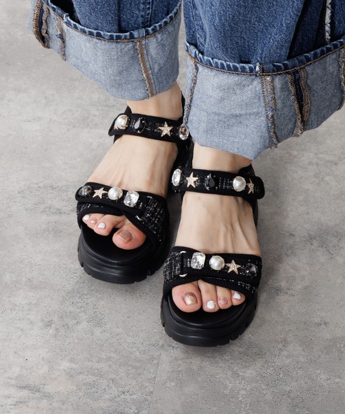 NICAL（ニカル）の「【NICAL】カラービジュー厚底スポーツサンダル/554207（サンダル・レディース・ホワイト/ブラック/グレー・X-LARGE/LARGE/MEDIUM/SMALL）」の7枚目の写真