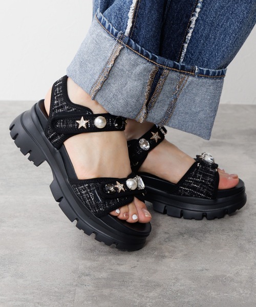 NICAL（ニカル）の「【NICAL】カラービジュー厚底スポーツサンダル/554207（サンダル・レディース・ホワイト/ブラック/グレー・X-LARGE/LARGE/MEDIUM/SMALL）」の9枚目の写真