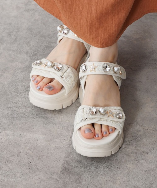 NICAL（ニカル）の「【NICAL】カラービジュー厚底スポーツサンダル/554207（サンダル・レディース・ホワイト/ブラック/グレー・X-LARGE/LARGE/MEDIUM/SMALL）」の14枚目の写真