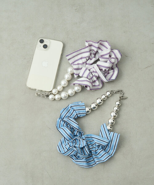 Actually(アクチュアリー)の「ストライプギャザースマホストラップ(スマホグッズ・レディース・ホワイト/ブルー系その他・0)」の11枚目の写真