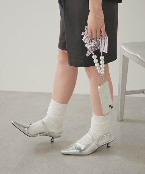 Actually(アクチュアリー)の「ストライプギャザースマホストラップ(スマホグッズ・レディース・ホワイト/ブルー系その他・0)」の6枚目の写真