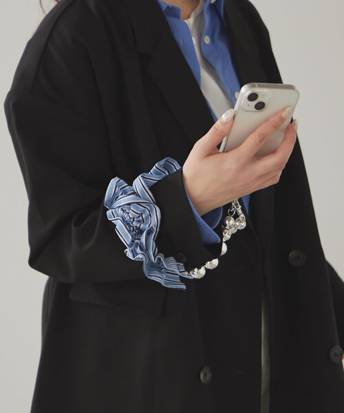 Actually(アクチュアリー)の「ストライプギャザースマホストラップ(スマホグッズ・レディース・ホワイト/ブルー系その他・0)」の16枚目の写真