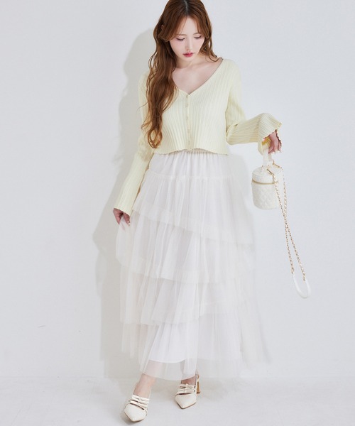 セール】フレアスリーブVネックカーディガン（カーディガン/ボレロ