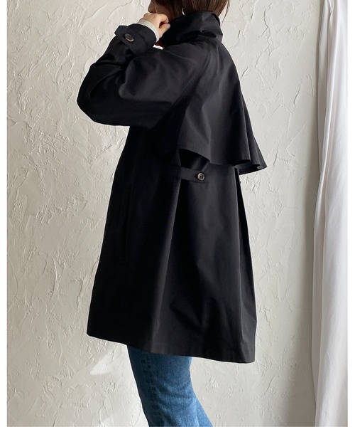 She's Closet(シーズクローゼット)の「2WAYミドル丈Aラインスタンドカラーステンカラーコート(ステンカラーコート・レディース・ブラック/アイボリー/グレイッシュベージュ/ベージュ・FREE)」の17枚目の写真