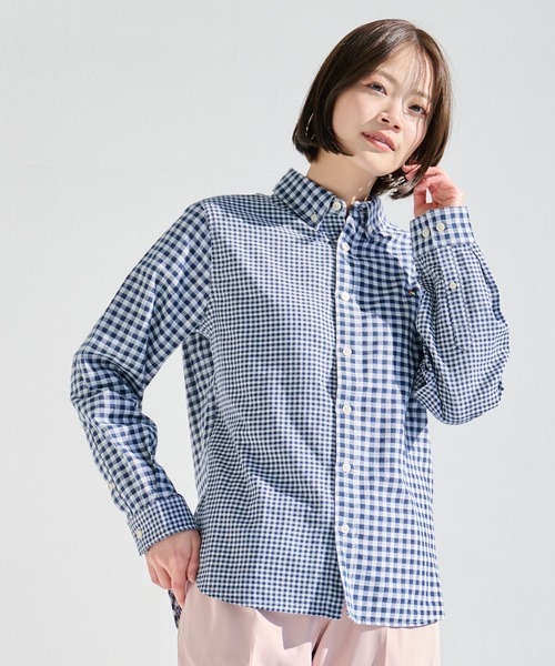Arnold Palmer(アーノルドパーマー)の「EVERY DAY ギンガムチェック シェア シャツ(シャツ/ブラウス・レディース・ブルー/ネイビー/ブラック・LL/L/M/S)」の21枚目の写真