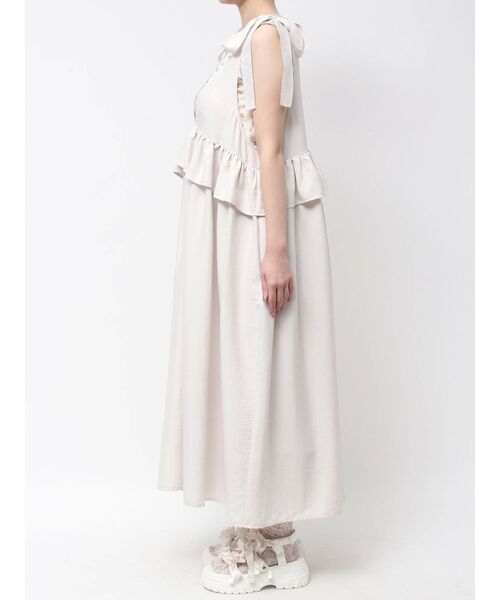 merry jenny（メリージェニー）の「サテンリボンジャンパーワンピース（ワンピース・レディース・ブラック/オフホワイト・FREE）」の15枚目の写真