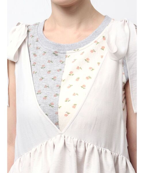 merry jenny（メリージェニー）の「サテンリボンジャンパーワンピース（ワンピース・レディース・ブラック/オフホワイト・FREE）」の17枚目の写真