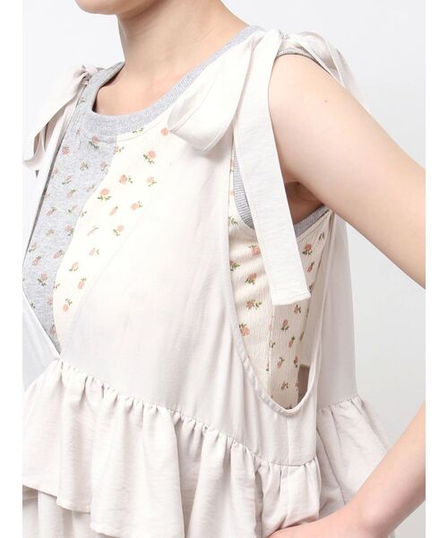 merry jenny（メリージェニー）の「サテンリボンジャンパーワンピース（ワンピース・レディース・ブラック/オフホワイト・FREE）」の18枚目の写真