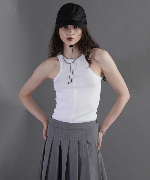 ROSE BUD（ローズバッド）の「アメスリタンクトップ（タンクトップ・レディース・ホワイト/ブラック/バーガンディー・ONE SIZE）」の9枚目の写真