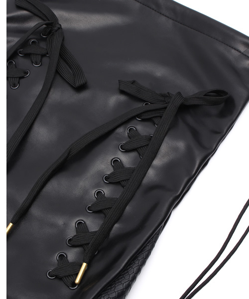 MOUSSY（マウジー）の「LACE UP KNAP SACK（ショルダーバッグ・レディース・ブラック・FREE）」の7枚目の写真