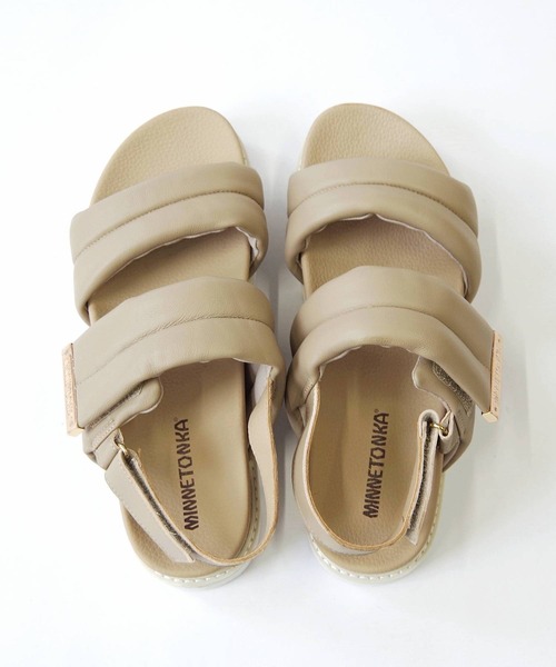 Minnetonka(ミネトンカ)の「【MINNETONKA/ミネトンカ】 プラットフォームパファーストラップサンダル 25M02(サンダル・レディース・シルバー/ベージュ/ブラック/ホワイト・6/8/9/5/7)」の8枚目の写真