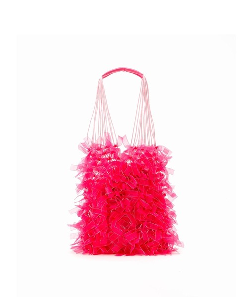 Casselini（キャセリーニ）の「Casselini(キャセリーニ)チュールリボンバッグ（ハンドバッグ・レディース・ゴールド/ブラック/ピンク/シルバー/レッド/ブルー・FREE）」の8枚目の写真