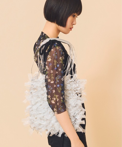 Casselini（キャセリーニ）の「Casselini(キャセリーニ)チュールリボンバッグ（ハンドバッグ・レディース・ゴールド/ブラック/ピンク/シルバー/レッド/ブルー・FREE）」の22枚目の写真