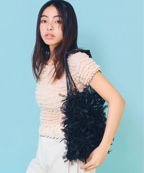 Casselini（キャセリーニ）の「Casselini(キャセリーニ)チュールリボンバッグ（ハンドバッグ・レディース・ゴールド/ブラック/ピンク/シルバー/レッド/ブルー・FREE）」の16枚目の写真