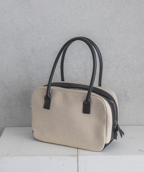 A part by(アパートバイ)の「バイカラーキャンバスボストン(ボストンバッグ・レディース・ライトブラウン/ブラック・FREE)」の2枚目の写真