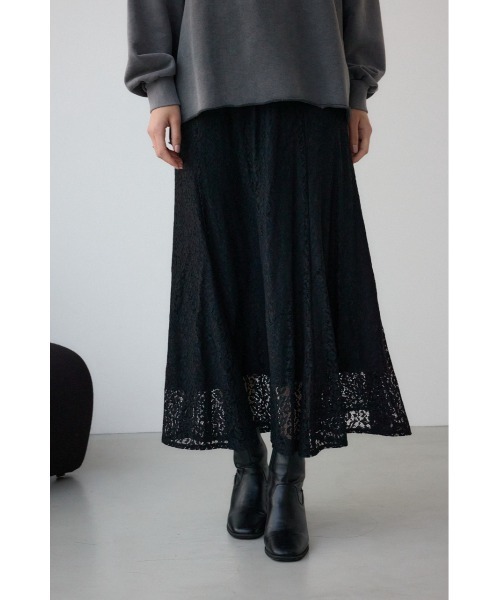 AZUL by moussy（アズールバイマウジー）の「レースフレアスカート（スカート・レディース・ブラック/オフホワイト・SMALL/MEDIUM）」の12枚目の写真